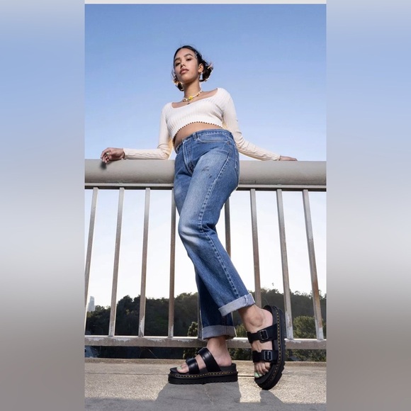 Doc Marten’s MYLES BRANDO black‎ LEATHER BUCKLE SLIDE SANDALS size 11 men new - Picture 12 of 14